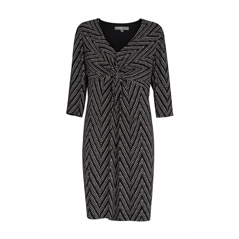 Donna Ricco New York Black & White Geometric Print Dress – Size 14